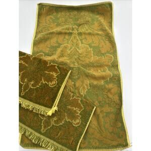 Vintage 60’s Hand Towel 2 Wash Cloth Fringe Soft Cotton USA Steven Utica